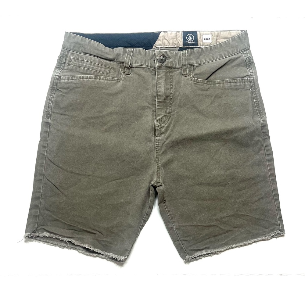 Volcom Brownish Gray Frayed Hem Shorts, Size 32